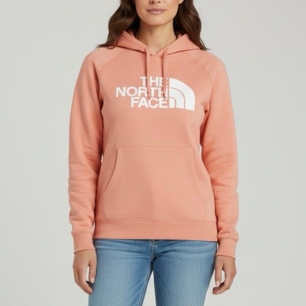 THE NORTH FACE Peach Pink Women’s Large Hoodie Pullover Sweatshirt - Picture 2 of 10